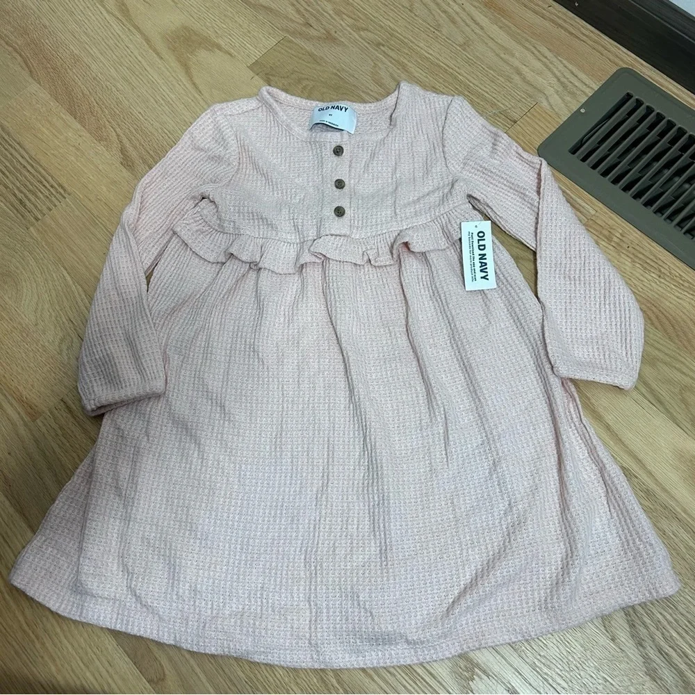 Old Navy Pink Thermal Knit Dress NWT 4T Girls Toddler Kids